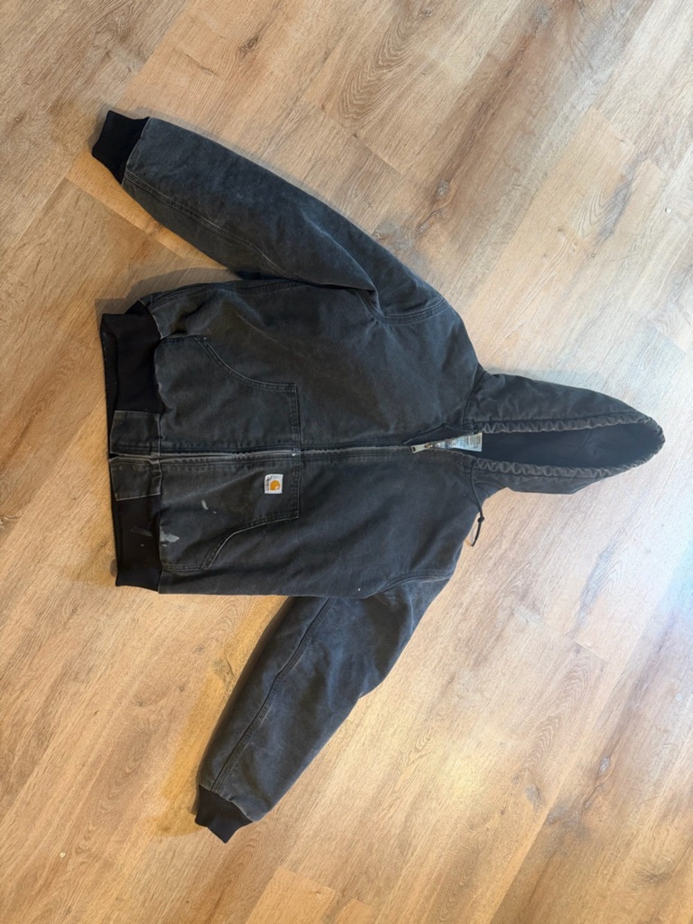 Carhartt Women's Charcoal Hooded Zip-Up Jacket